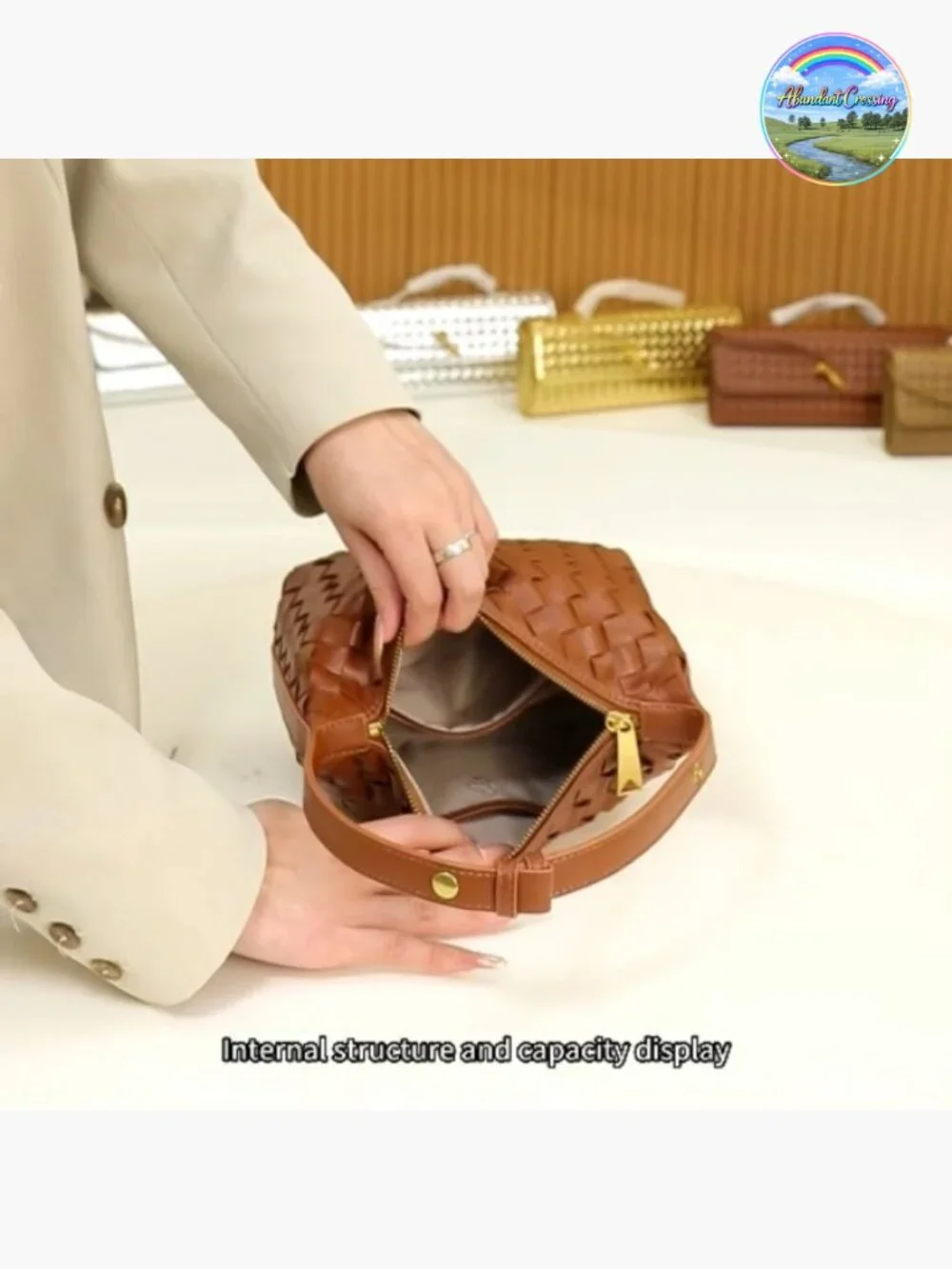 Mini Woven Hobo Tote Handbag Vegan Leather Shoulder Bag Purse